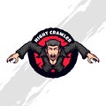 Night Crawler Black Suit Vampire Blood Sucker Mascot